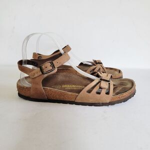 Birkenstock Bali EU 40 Medium/Narrow Tan Brown Ankle Buckle Two Strap Sandals